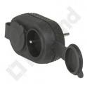 Rozgałęźnik gumowy 2x2P+Z - 16 A - zatyczki IP44