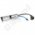 MINIPUSZKA POP-UP. 2X2P+Z. 2XRJ 45. HD 15. JACK INOX