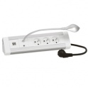 BLOK BIUROWY, 3 GNIAZDA 2P+Z, ŁADOWARKA USB, LAMKA LED, PRZEWÓD ZASILAJĄCY Z WTYCZKĄ