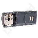 CELIANE - Gniazdo 2P+Z + ładowarka 2xUSB 2400 mA