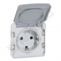 PLEXO55 GNIAZDO POJEDYNCZE 2P+Z SCHUKO SZARE 16A-250V