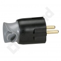 WTYCZKA 2P+Z - 16A - PLASTIKOWA - CZARNA - OBROTOWA