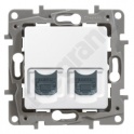 Niloe - Gniazdo 2 x RJ 45 kat. 6 STP - Białe