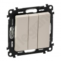 VALENA LIFE ŁĄCZNIK POTRÓJNY KREMOWY 10 AX - 250 V