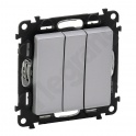 VALENA LIFE ŁĄCZNIK POTRÓJNY ALUMINIUM 10 AX - 250 V