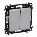 VALENA LIFE ŁĄCZNIK SCHODOWY PODWÓJNY ALUMINIUM 10 AX - 250 V