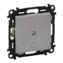 VALENA LIFE PRZYCISK PRZEŁĄCZY NO_NC PODŚWIETLANY Z SYMBOLEM DZWONKA ALUMINIUM 6 A - 250 V