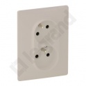 VALENA LIFE GNIAZDO 2  P+Z  TYPU MONOBLOK Z PRZESŁONĄ KREMOWE16 A – 250 V~
