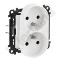 VALENA LIFE GNIAZDO 2  P+Z  Z PRZESŁONĄ DO RAMEK WIELOKROTNYCH BIAŁE16 A – 250 V~