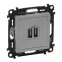 VALENA LIFE ŁADOWARKA Z GNIAZDEM 2 x USB ALUMINIUM