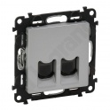 VALENA LIFE GNIAZDO 2 x RJ 11 ALUMINIUM