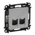 VALENA LIFE GNIAZDO  2 x RJ 45 kat. 6 UTP ALUMINIUM