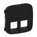 Valena Allure - Plakietka gniazda 2 x RJ45  CZARNA