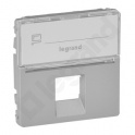 VALENA LIFE PLAKIETKA Z ETYKIETĄ GNIAZDA 1 x RJ 45 kat. 6A UTP ALUMINIUM