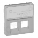 VALENA LIFE PLAKIETKA Z ETYKIETĄ GNIAZDA 2 x RJ 45 ALUMINIUM