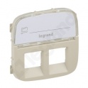 Valena Allure - Plakietka gniazda 2 x RJ45 KREMOWA z uchwytem etykiety