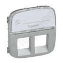Valena Allure - Plakietka gniazda 2 x RJ45 ALUMINIUM z uchwytem etykiety