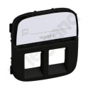 Valena Allure - Plakietka gniazda 2 x RJ45 CZARNA z uchwytem etykiety