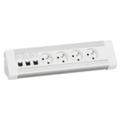 BLOK BIUROWY, 4 GNIAZDA 2P+Z, 3 GNIAZDA RJ45 BLOK BIUROWY, 4 GNIAZDA 2P+Z, 3 GNIAZDA RJ45