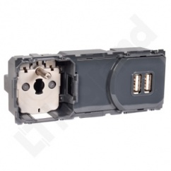 CELIANE - Gniazdo 2P+Z + ładowarka 2xUSB 2400 mA CELIANE - Gniazdo 2P+Z + ładowarka 2xUSB 2400 mA