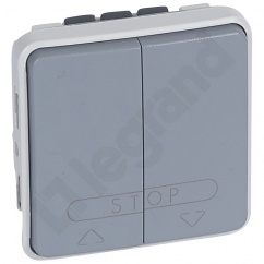 PLEXO55 ŁĄCZNIK STEROWANIA ROLETAMI (BLOKADA MECHANICZNA) SZARY 10A-250V PLEXO55 ŁĄCZNIK STEROWANIA ROLETAMI (BLOKADA MECHANICZNA) SZARY 10A-250V