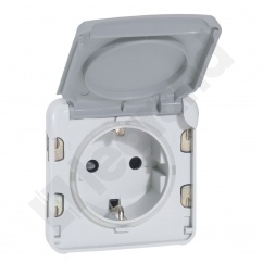 PLEXO55 GNIAZDO POJEDYNCZE 2P+Z SCHUKO SZARE 16A-250V PLEXO55 GNIAZDO POJEDYNCZE 2P+Z SCHUKO SZARE 16A-250V