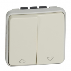 PLEXO55 ŁĄCZNIK STEROWANIA ROLETAMI (BLOKADA MECHANICZNA) BIAŁY_ ECRU 10A-250V