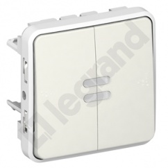 PLEXO55 Przycisk podwójny z dwoma stykami BIAŁY/ ECRU 10A-250V~ PLEXO55 Przycisk podwójny z dwoma stykami BIAŁY/ ECRU 10A-250V~