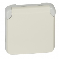 PLEXO55 GNIAZDO POJEDYNCZE 2P+Z SCHUKO BIAŁE_ ECRU 16A-250V