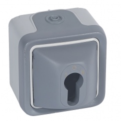 PLEXO55 ŁĄCZNIK NA KLUCZ SZARY KOMPLET BEZ WKŁADKI ZAMKA 10A-250V PLEXO55 ŁĄCZNIK NA KLUCZ SZARY KOMPLET BEZ WKŁADKI ZAMKA 10A-250V