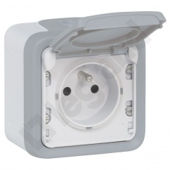 PLEXO55 GNIAZDO POJEDYNCZE 2P+Z Z PRZYSZŁONĄ SZARE KOMPLET 16A-250V PLEXO55 GNIAZDO POJEDYNCZE 2P+Z Z PRZYSZŁONĄ SZARE KOMPLET 16A-250V