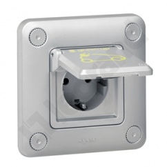 Soliroc - Gniazdo 2P+Z Green'UP z klapką IP55/K10 Soliroc - Gniazdo 2P+Z Green'UP z klapką IP55/K10
