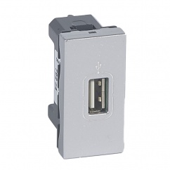 MOSAIC GNIAZDO USB - 1 MODUŁ ALUMINIUM ŻEŃSKIE MOSAIC GNIAZDO USB - 1 MODUŁ ALUMINIUM ŻEŃSKIE
