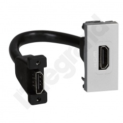 MOSAIC - GNIAZDO HDMI TYPU A Z PRZEWODEM ALUMINIUM MOSAIC - GNIAZDO HDMI TYPU A Z PRZEWODEM ALUMINIUM