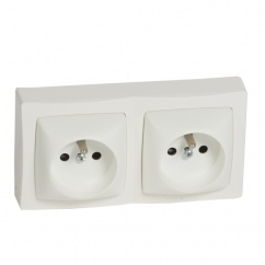 OTEO GNIAZDO PODWÓJNE 2X2P+Z Z PRZESŁONĄ STYKÓW BIAŁE KOMPLET 16A-250V OTEO GNIAZDO PODWÓJNE 2X2P+Z Z PRZESŁONĄ STYKÓW BIAŁE KOMPLET 16A-250V
