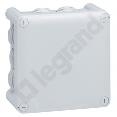 PLEXO55 PUSZKA KWADRATOWA Z PRZEPUSTAMI 130X130X74 MM PLEXO55 PUSZKA KWADRATOWA Z PRZEPUSTAMI 130X130X74 MM