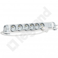 PRZEDŁUŻACZ 6X2P+Z - SAFE CONTROL (KONTROLA OBCIĄŻENIA) - Z WYŁĄCZNIKIEM - 1.5M