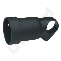 GNIAZDO WTYCZKOWE PRZENOŚNE 2P+Z - 16 A - PLASTIKOWE - CZARNE- Z PIERŚCIENIEM GNIAZDO WTYCZKOWE PRZENOŚNE 2P+Z - 16 A - PLASTIKOWE - CZARNE- Z PIERŚCIENIEM