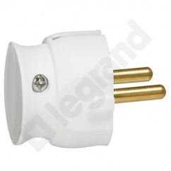 WTYCZKA 2P - 16A - PLASTIKOWA - BIAŁA - PŁASKA (MAŁA GŁĘBOKOŚĆ)