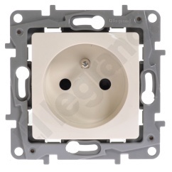 Niloe - Gniazdo 2P+Z 16 A - 250 V~ - z przesłoną, zaciski automatyczne - Kremowe Niloe - Gniazdo 2P+Z 16 A - 250 V~ - z przesłoną, zaciski automatyczne - Kremowe