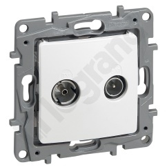 Niloe - Gniazdo TV-RD końcowe do instalacji typu gwiazda 2 dB - Białe Niloe - Gniazdo TV-RD końcowe do instalacji typu gwiazda 2 dB - Białe