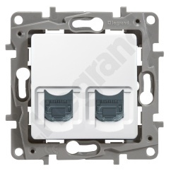 Niloe - Gniazdo 2 x RJ 45 kat. 6 STP - Białe Niloe - Gniazdo 2 x RJ 45 kat. 6 STP - Białe