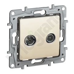 Niloe - Gniazdo TV-RD końcowe do instalacji typu gwiazda 2 dB - Kremowe Niloe - Gniazdo TV-RD końcowe do instalacji typu gwiazda 2 dB - Kremowe
