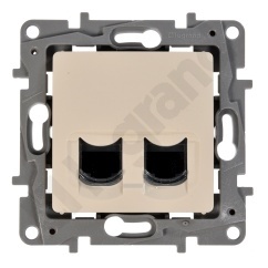 Niloe - Gniazdo 2 x RJ 45 kat. 6 UTP - Kremowe Niloe - Gniazdo 2 x RJ 45 kat. 6 UTP - Kremowe