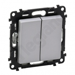 VALENA LIFE PRZYCISK PODWÓJNY PRZEŁĄCZY NO_NC ALUMINIUM
6 A - 250 V