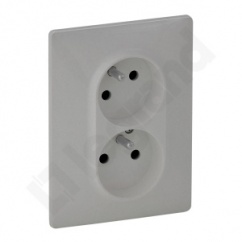 VALENA LIFE GNIAZDO 2 P+Z TYPU MONOBLOK BEZ PRZESŁONY ALUMINIUM16 A – 250 V~ VALENA LIFE GNIAZDO 2 P+Z TYPU MONOBLOK BEZ PRZESŁONY ALUMINIUM16 A – 250 V~