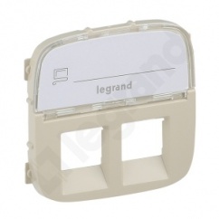 Valena Allure - Plakietka gniazda 2 x RJ45 KREMOWA z uchwytem etykiety