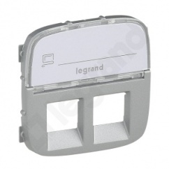 Valena Allure - Plakietka gniazda 2 x RJ45 ALUMINIUM z uchwytem etykiety